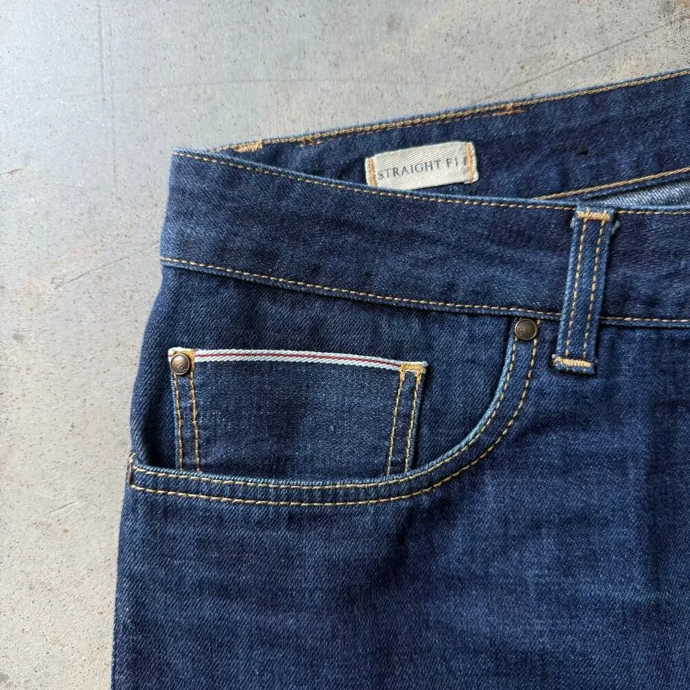 Liu Jo Straight Leg Medium Wash Classic Selvedge Jeans Size 38x33 Made in Italy